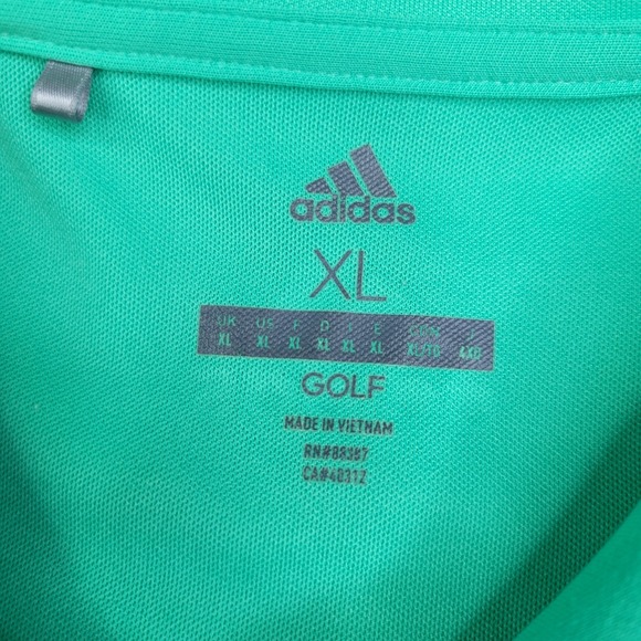 Adidas Golf Polo Shirt Men XL Green Short Sleeve Performance Stretch Lightweight - Picture 2 of 9